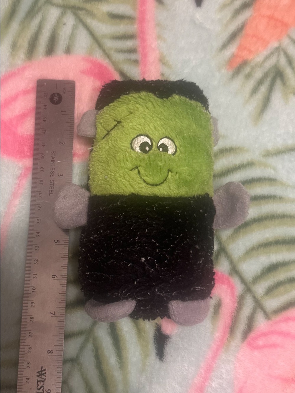 ZippyPaws Frankenstein Plush Dog Toy Halloween Squeaky Toy Green Black